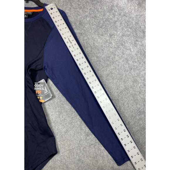 Cody James Shirt Mens Extra Large Navy Black FR Baseball Tee Workwear - Picture 4 of 16